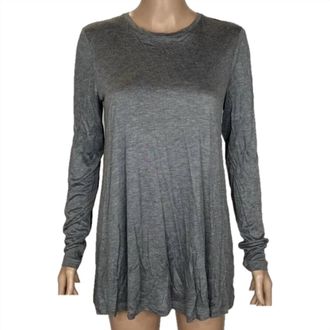 Lafayette 148 New York Womens Rayon Jersey Long Sleeve Shirt In Nickel Melange