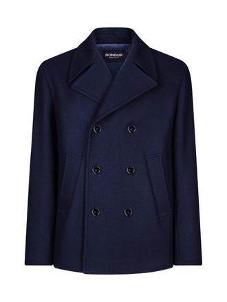 Dondup Double-Breasted Wool-Cashmere Jacket With Notched Lapel