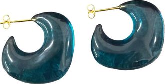 Lucas Jack Womens Resin Earrings In Deep Sea Blue
