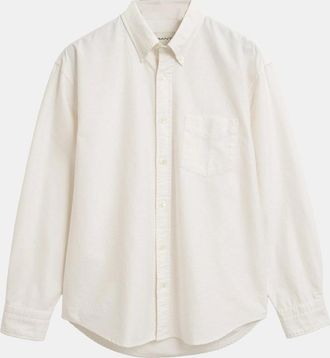 GANT Mens Rel Heritage Oxford Shirt - Cream - Size: 44/Regular
