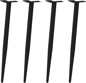 vidaXL Gambe Per Tavolo Consolle Forma Conica 4 Pz Nere 72-73 Cm Acciaio - Vidaxl