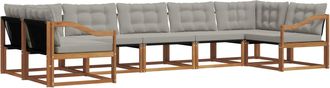 vidaXL Conjunto De Sof&aacute;s De Exterior 7 Uds. Gris Natural Y Claro Vidaxl