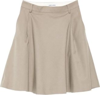 Low Classic Flared Midi Rok - Dames - Korte rokken - Beige - S - Wol - Rokken