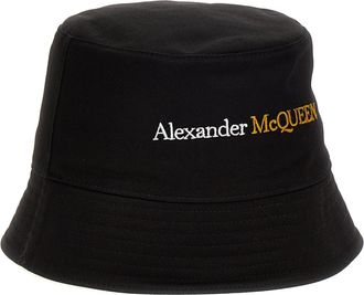 Alexander McQueen Logo-Embroidered Bucket Hat - Black