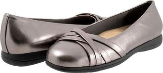 Trotters Daphne Womens Flat Shoes Pewter : 10.5 W (D), Leather