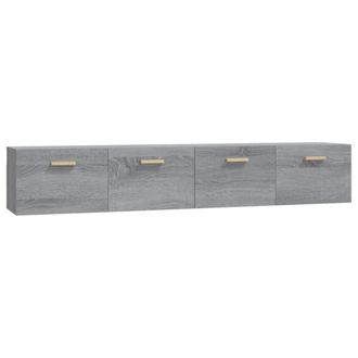 vidaXL Vidaxl - Armarios Pared 2 Uds Contrachapada Gris Sonoma 100x36,5x35 Cm
