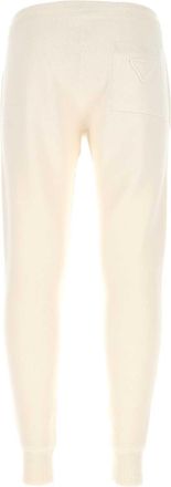 Prada Mens Stretch Cashmere Blend Joggers White Nylon Elastane