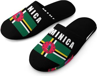 Generic Dominica Dominican Flag Logo Mens House Slippers Slip Indoor Slipper On Shoes Warm Outdoor