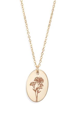 Set & Stones Louise Birth Flower Necklace in Gold /January at Nordstrom