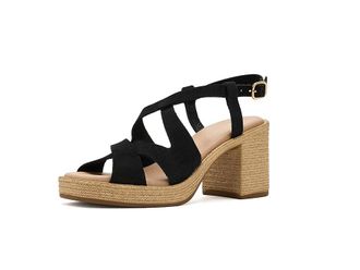 Eric Michael Jane Womens Wedge Shoes Black 1 : EU 40 (US Womens 9.5-10) M (B), Leather