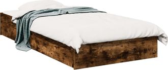 vidaXL Estructura De Cama Con Almacenamiento Roble Ahumado 80 X 200 Cm Vidaxl