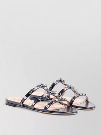 Valentino Garavani flat sandals multiple straps round toe