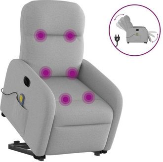 vidaXL Vidaxl - Sill&oacute;n De Masaje El&eacute;ctrico Reclinable Elevable Tela Gris Nube