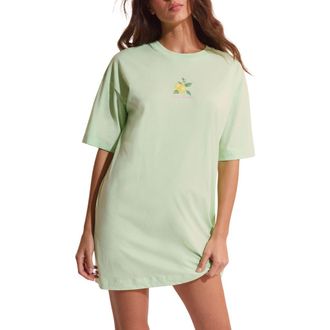 Etam Club Soleil Lemon Graphic Cotton Sleep Shirt in Nile Blue at Nordstrom, Size X-Large