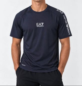Emporio Armani Ea7 Mesh T-Shirt In Navy