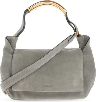 Moschino Tassen, Dames, Grijs, ONE Size, Leer, Handtas