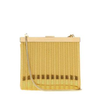 Alberta Ferretti Gold Fabric Clutch Fantasiaorolucido