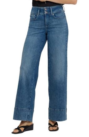NYDJ Teresa Wide Hem Wide Leg Jeans in Breezy Palms at Nordstrom, Size 14P