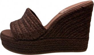Jeffrey Campbell Womens Sunlit Wedge Sandal In Brown Raffia