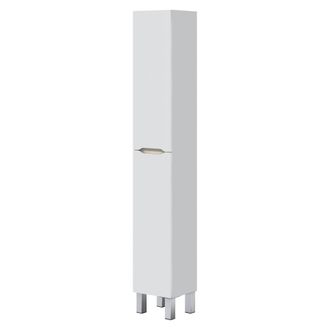 Dmora Columna Trogir, 3 Estantes, 2 Puertas, Reversible, 30x25x182h Cm Blanco Brillante