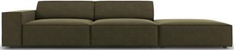 BLOOMINGLOFT 3-Sitzer Designsofa Jodie mit Ottomane rechts - Samtbezug