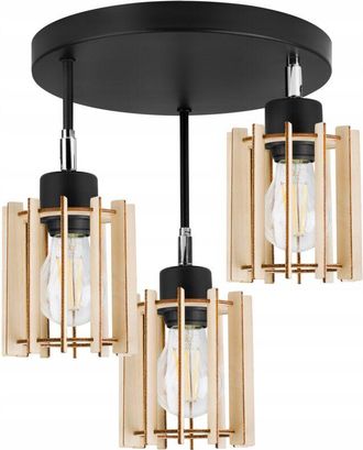 OEM L&aacute;mpara De Techo Colgante Led Moderna De Madera