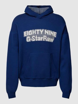G-Star Strickpullover mit Label-Print in Royal, Gr&ouml;&szlig;e M