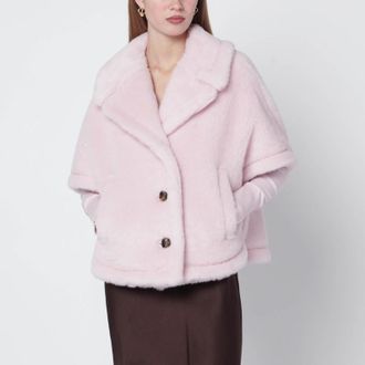 Max Mara Dusty beige boxy Teddy cape