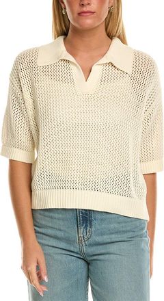 Velvet York Cashmere-Blend Polo Sweater