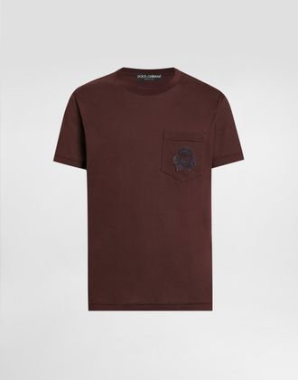 Dolce & Gabbana Cotton T-shirt With Embroidery - Man T-shirts And Polos Multi-colored 44