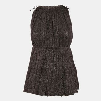 M Missoni Metallic Patterned Lurex Knit Sleeveless Top L