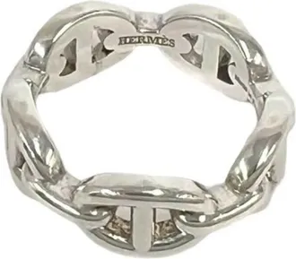 Herm&egrave;s Silver Silver 925 Band Ring (Pre-Owned)