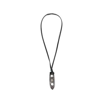 Eraldo Flower-embroidered Leather Glasses Necklace