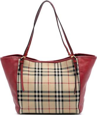 Burberry Pre-owned Burberry Small Haymarket Check Canvas and Leather Canterbury Tote Ladies ITTIVGRO58CAL
