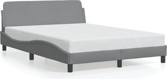 vidaXL Estructura De Cama Dover Gris Claro 135x190 Cm Tela Vidaxl