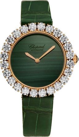Chopard Pre-owned Chopard LHeure Du Diamant Green Dial Ladies Watch 13A419-5001