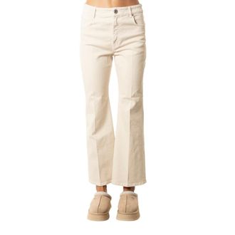 Max Mara Polonia Broek - Dames - Jeans - Beige - Maat: L Katoen
