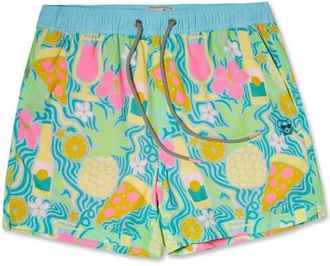 Party Pants Vacay Vibes Happy Hour 5-Inch Swim Trunks in Light Blue at Nordstrom, Size Xx-Large