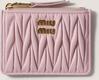 Miu Miu Matelassé nappa leather card holder