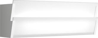 Top-Light Applique Moderna Roof Metallo Bianco Diffusore Vetro Extrachiaro 2 Luci E27