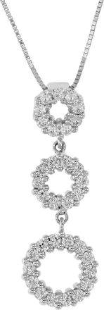 Vir Jewels 5/8 cttw Diamond Pendant, Diamond 3 Stone Cluster Pendant Necklace for Women in 18K White Gold with 18 Inch Chain, Prong Setting