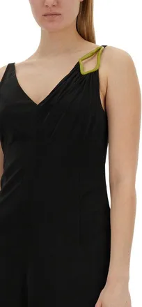 Lanvin 100% Viscose Midi Dress - Black
