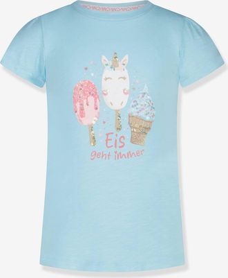 Salt And Pepper T-Shirt mit Eis-Glitzermotiv und Pailletten M&auml;dchen Salt and Pepper aqua