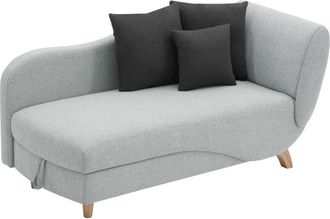 Vente-Unique Vente-unique - Chaise longue letto con contenitore in Tessuto Grigio - Angolo a sinistra - penelope