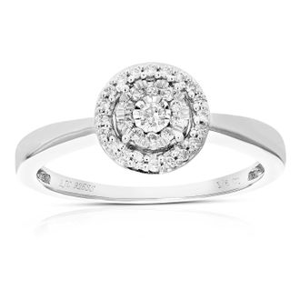 Vir Jewels 1/6 cttw Lab Grown Diamond Engagement Ring in Sterling Silver For Women