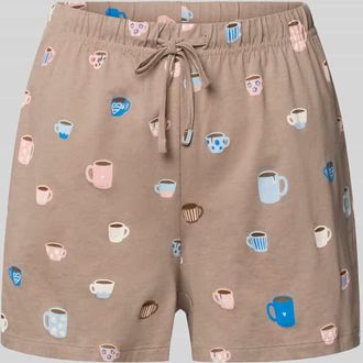 Jake*s Casual Pyjama-Shorts mit elastischem Bund in Ecru, Gr&ouml;&szlig;e XXL