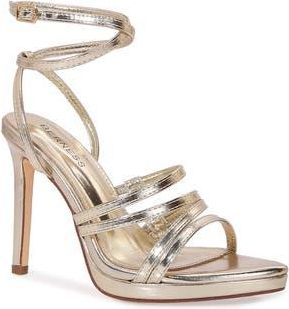 Berness Herlinsa Ankle Strappy Stiletto Sandal in Gold at Nordstrom Rack, Size 6.5