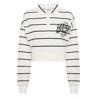 Philipp Plein Polo shirt LS Lines - Dames - Polos - Beige - XS - Katoen - Tops