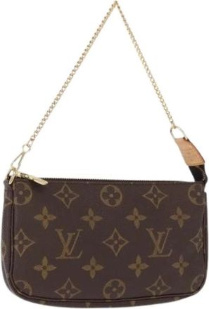 Louis Vuitton Pre-owned Vintage Mini Tas - Dames - Vintage Mini Tas - Bruin - ONE Size - Leer - Vintage