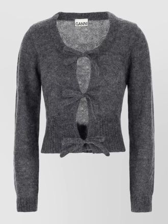 Ganni cropped mohair wool blend cardigan